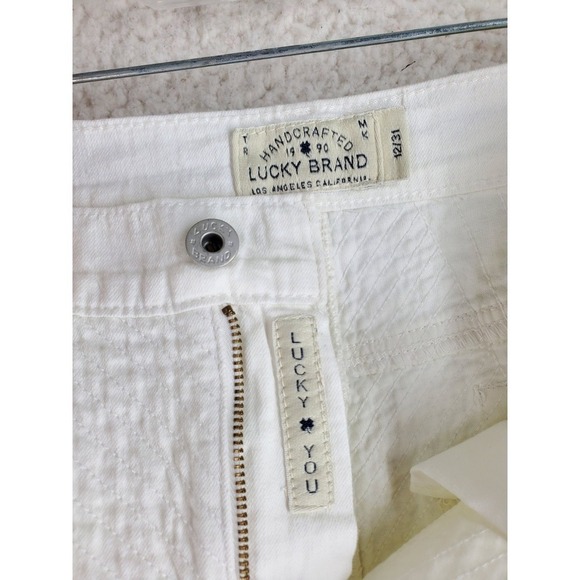 Lucky Brand Quilted Denim Skirt Sz 12 /31 Ivory White Summer Casual NWT - Picture 5 of 12